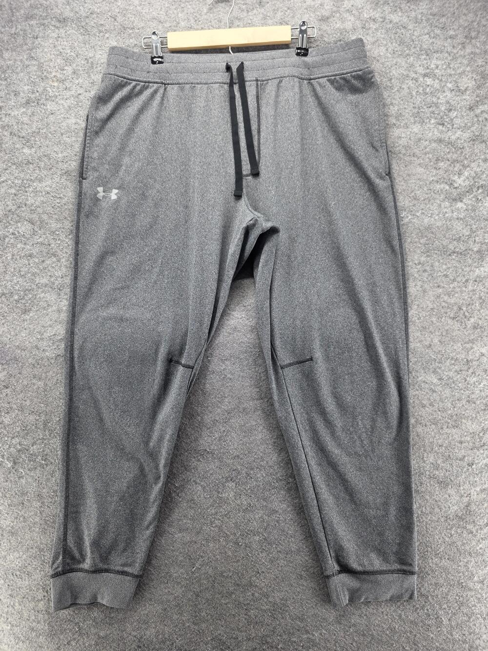 Under Armour Pants Mens 2XL Gray Jogger Fleece Elastic Waist Drawstring Pockets